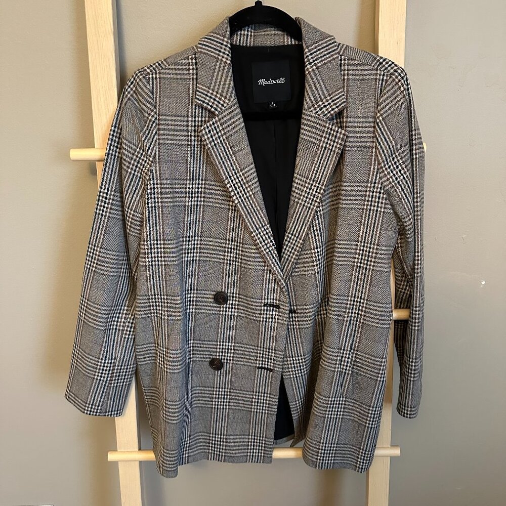 Madewell Double Breasted Blazer Plaid